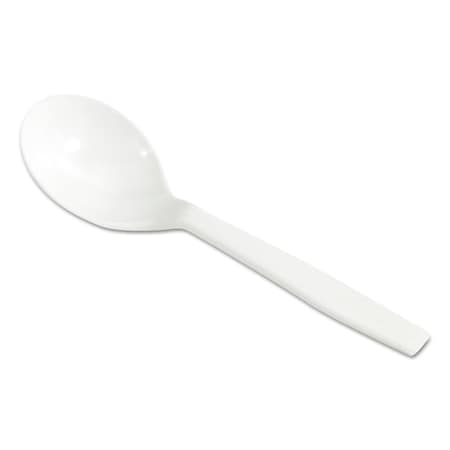 Laguna Mediumweight Plastic Utensils, Soup Spoon, White, 1000PK